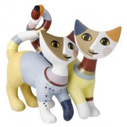 GOE-31400661 Rosina Wachtmeister - Cats Porcelain Luca e Sofia 8.5 x 7.5 cm