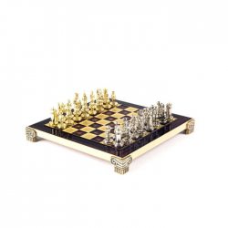 S1RED Manopoulos Byzantine Empire chess set with gold-silver chessmen / Red chessboard