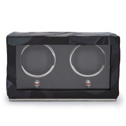 493202 Memento Mori Double Cub Watch Winder WOLF with Cover Black