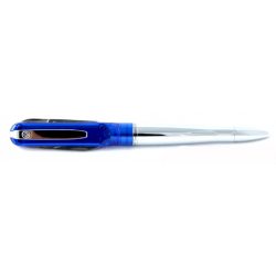 SP103 Ручка - нож с фонариком, стальная с синим Wagner of Switzerland
