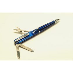 SP141 Ручка - нож с фонариком, синяя Wagner of Switzerland